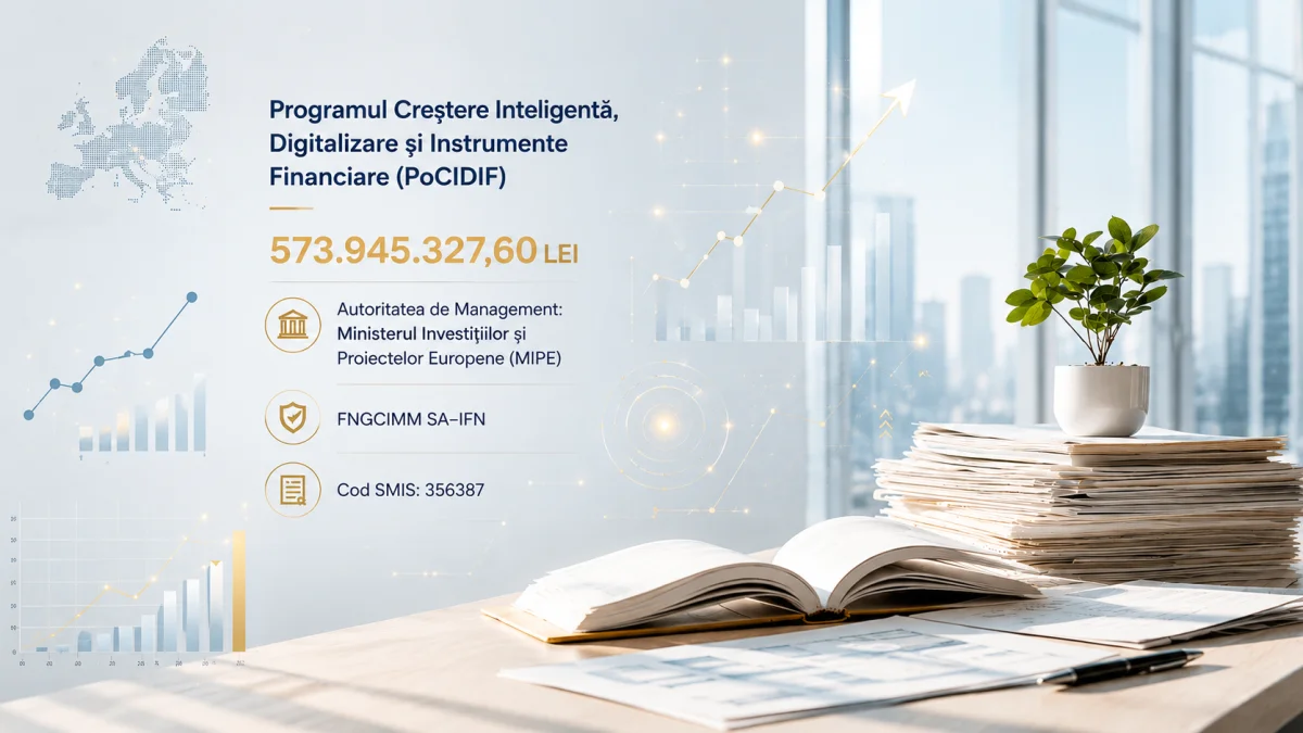 Finanțare pentru IMM-uri prin Programul PoCIDIF 2021-2027. Peste 573 milioane lei disponibili prin FNGCIMM